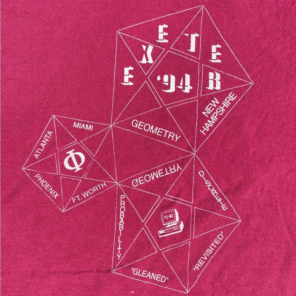 PEA Class of 1994 T-Shirt Phillips Exeter Academy Prep School Math Geek Sports